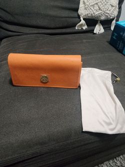 Tory Burch Orange Authentic Eyeglasses Case