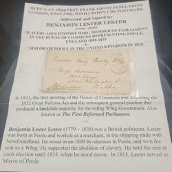 Antique Letter Cover 1834 London England Re: Benjamin Lester