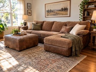 👁️👁️ Brown Sofa/Chaise SECTIONAL