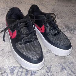 Nike women’s air force 1 low sage valentine’s day sneakers in black - metallic