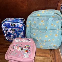 Girls Backpack And Two Lunchpails