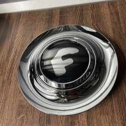 1 Pc Silver Floating Center Caps For Forgiato XL Hubcap Rim Emblem