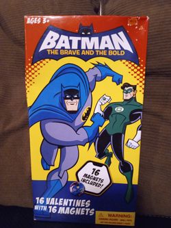 Rare VTG Batman the Brave and the Bold Valentine Cards w/16 Mini Magnets 