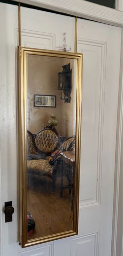 Gold color Tri-fold door hanging Mirror