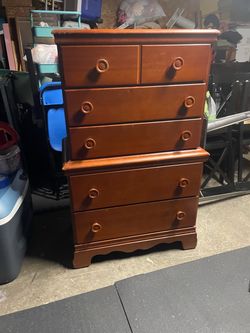Vintage Wood dresser  with 5 Drawers ( 51 inch  H x 30 inch  L x 18 inch W