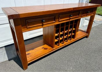 Rustic Wooden 20 Bottle Wine Rack Buffet