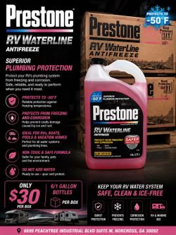 Prestone RV Waterline Antifreeze – Protects Down To -50°F