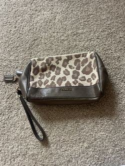Coach Wristlet With Animal Print 