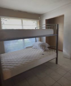 Metal Frame Bunk Bed with Mattresses