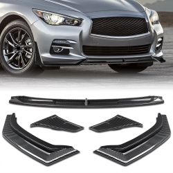 For 2014 2015 2016 2017 Infiniti Q50 Luxe Base Carbon Painted Front Bumper Lip Splitter -(2-PU-209-PCF