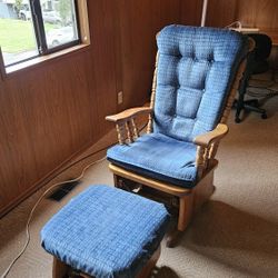 Mid Century Modern Glider with gliding ottoman