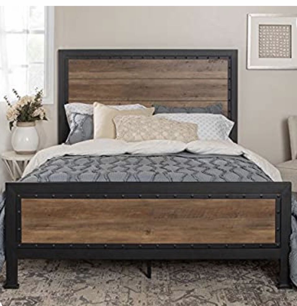 Queen Bed frame and 2 matching bedside tables