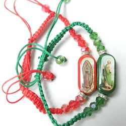 Pulseras De La Virgen De Guadalupe Y San Judas Thread Beaded Adjustable Bracelets 