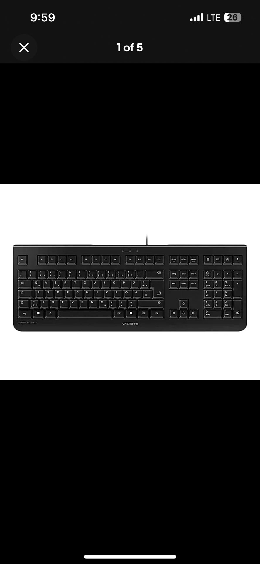 Cherry KC 1000 Full Size USB wired Keyboard