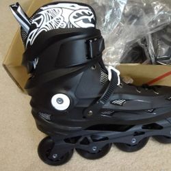 Calary Inline Skates Outdoor Adult Size 8 Black/White 