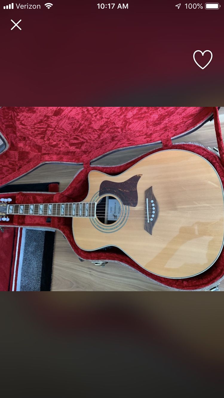 Acoustic guitar with hard case