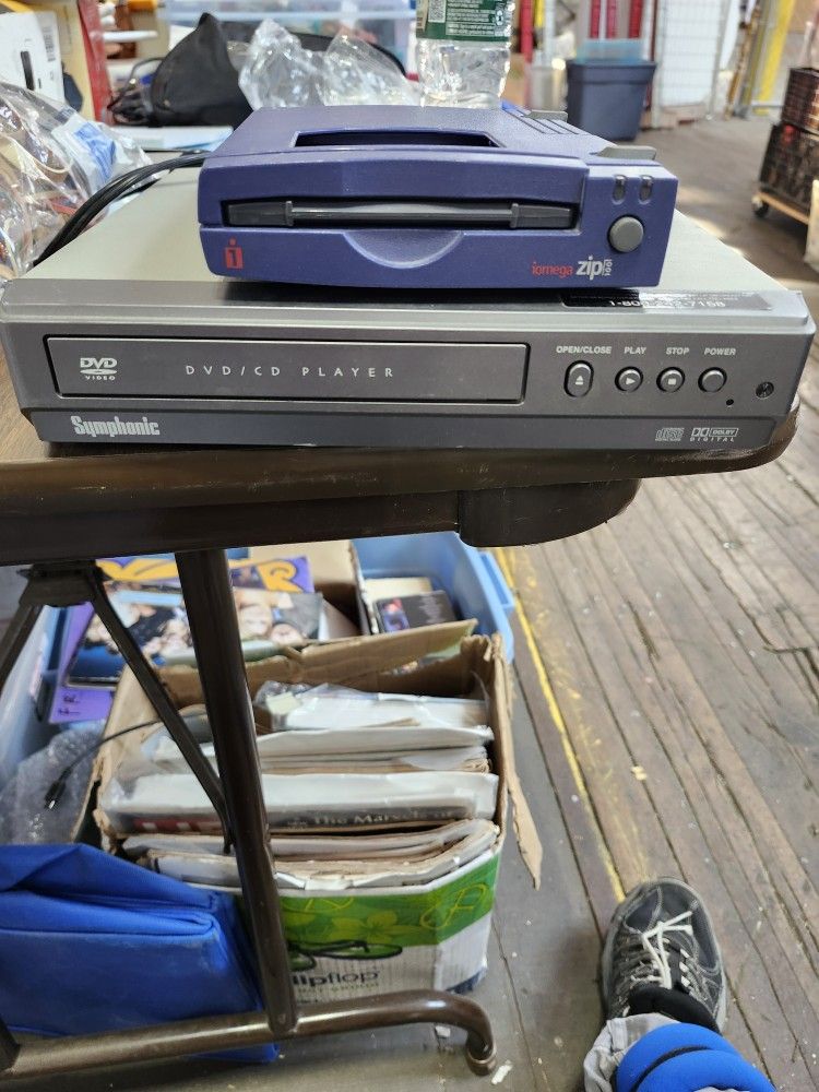 SYMPHONIC DVD/CD PLAYER & IOMEGA ZIP BOTH FOR 15.00
