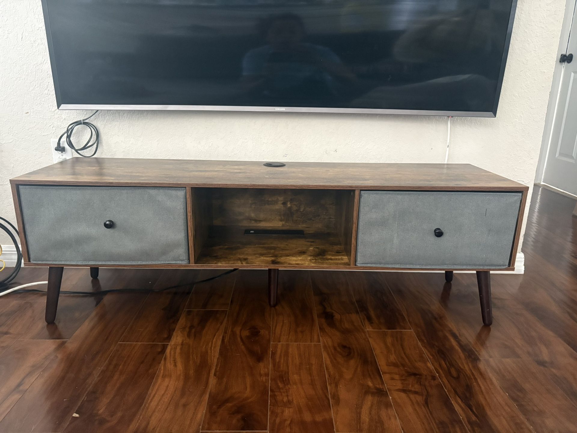 Rustic/Mid Century TV Stand for Up To 65 inch TV