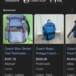 Blue Coach Backpack