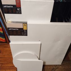 Artist Stretched Canvases Of Various Sizes And Shapes 