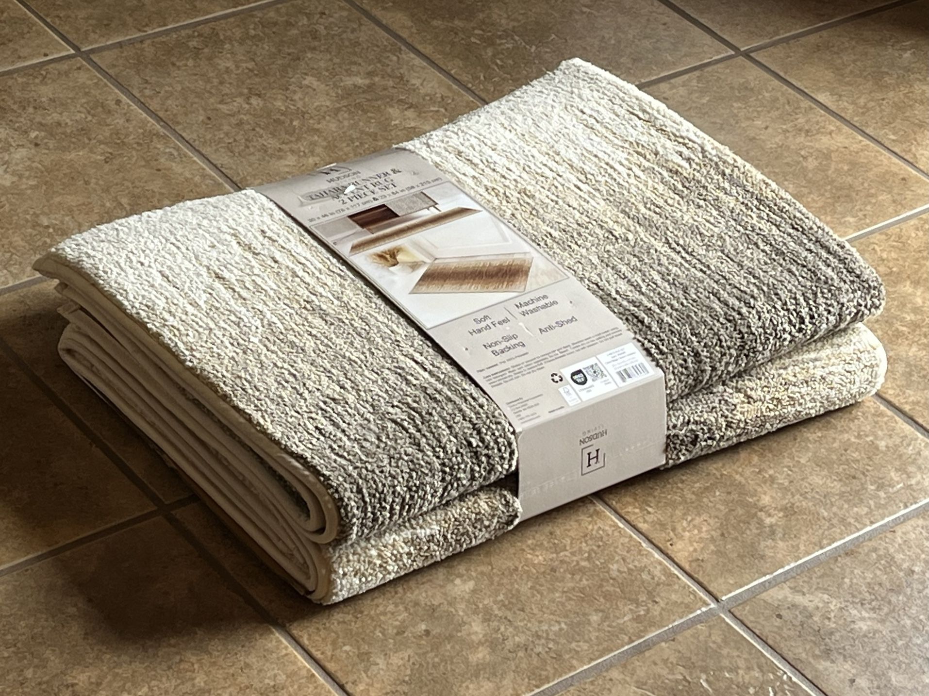 NEW 2-Piece Hudson Tahara Runner & Accent Rug Set