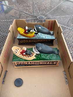 Jonah and the whale Cast Iron banks