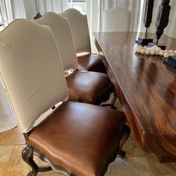 Thomasville Leather Dining Chairs x 8