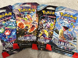 2024 POKEMON STELLAR CROWN SLEEVED BOOSTER PACKS (4) FULL ART SET