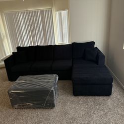 💥 Black Sectionals With Free Ottoman ( Happy Costumers)