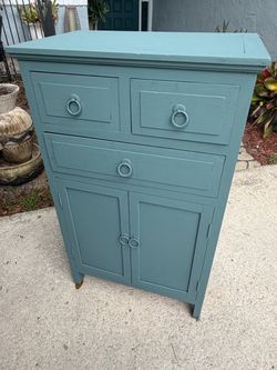 Painted Wood Storage Cabinet 21 x 13 x 35