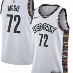 NIKE BROOKLY NETS BED-STUY BIGGIE WHITE JERSEY #72 CU0192-100 SIZE MEDIUM