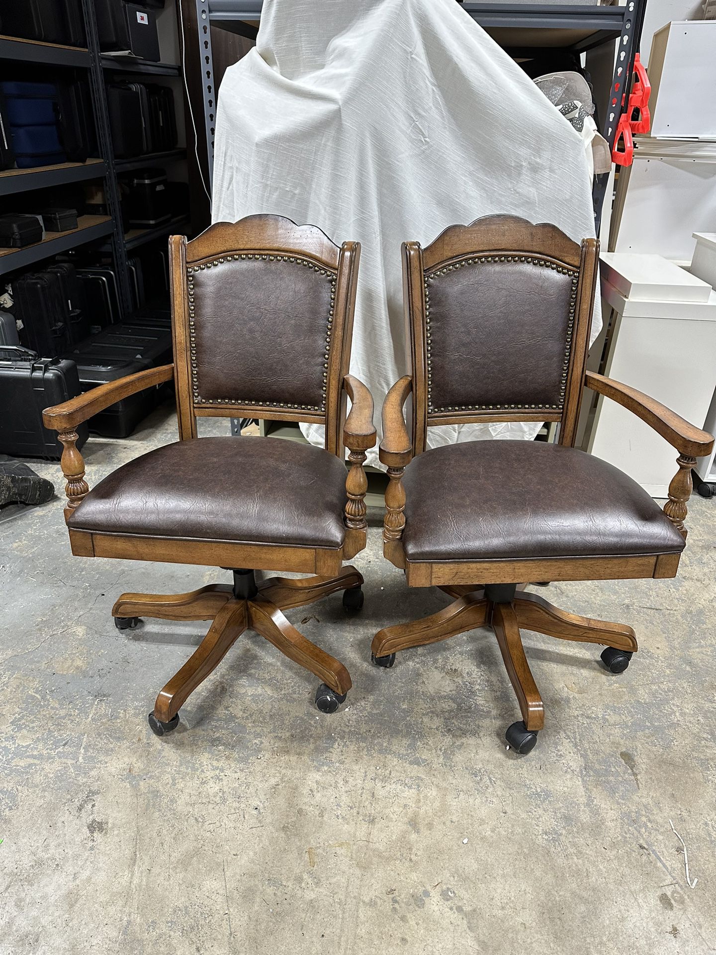 Set Of Two Wooden Chairs 