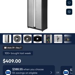 Kobalt 36-in W x 72-in H x 18.5-in D Freestanding Steel Garage Cabinet in Silver