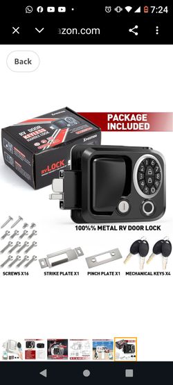 Metal Entry Door Lock, Key Lock, Waterproof, Shockproof, Corrosion Resistant, Quick Install, Suitable for Most RV Doors, Travel Trailers, Campers, Tru