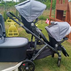 Uppababy Set , Comes W Both Seats , Bassinet , Brown Stand $950 . piggyback Not Included 