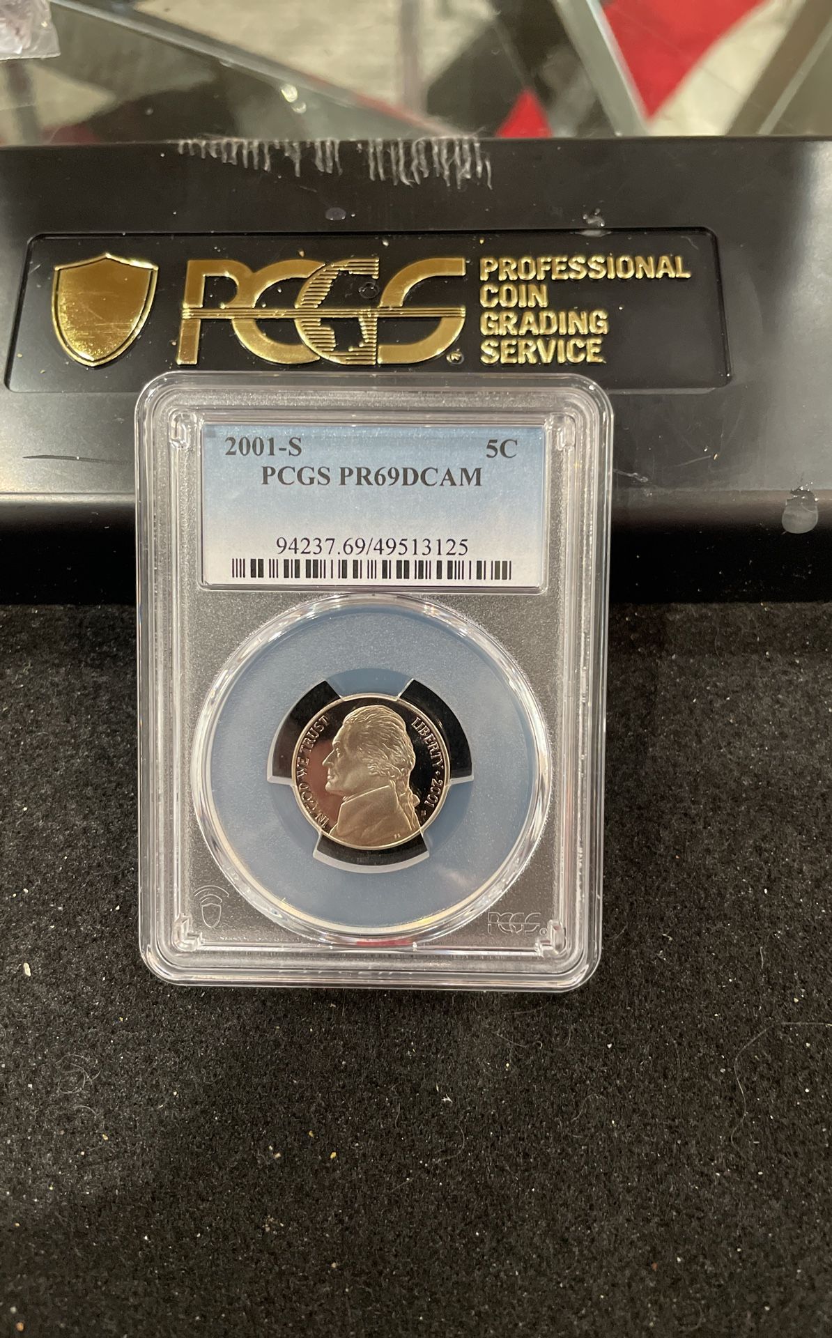 2001 S Gem Proof Jefferson Nickel Graded At PR69 With A Deep Cameo C-4