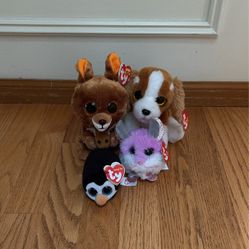 Beanie Boos, Kipper The Kangaroo, Barker The Dog, And Colby The Rat