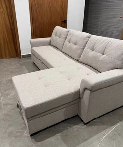 Light Gray L-Shaped Sectional Sofa
