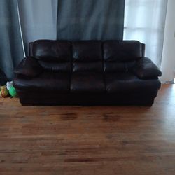 Brown Leather Couch 