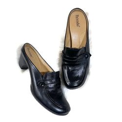 Bjorndal Gena Black Leather Mules