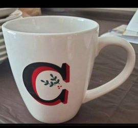 Letter C Holiday Ceramic Coffee Mug