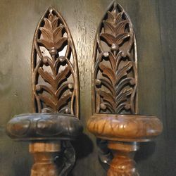 Wooden Candle Holder Wall Mount
