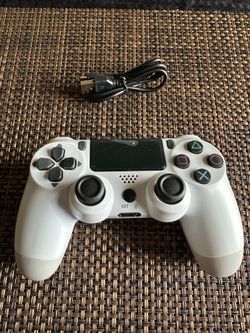Ps4 Wireless Controller White With Data Cable