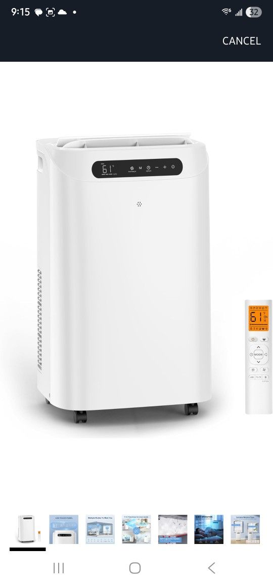 14000 BTU Portable Air Conditioners for Room up to 700 Sq. Ft, 3-IN-1 Portable AC Unit with Fan Dehumidifier, Drainage-free Cooling, 48 dB Quiet Sleep