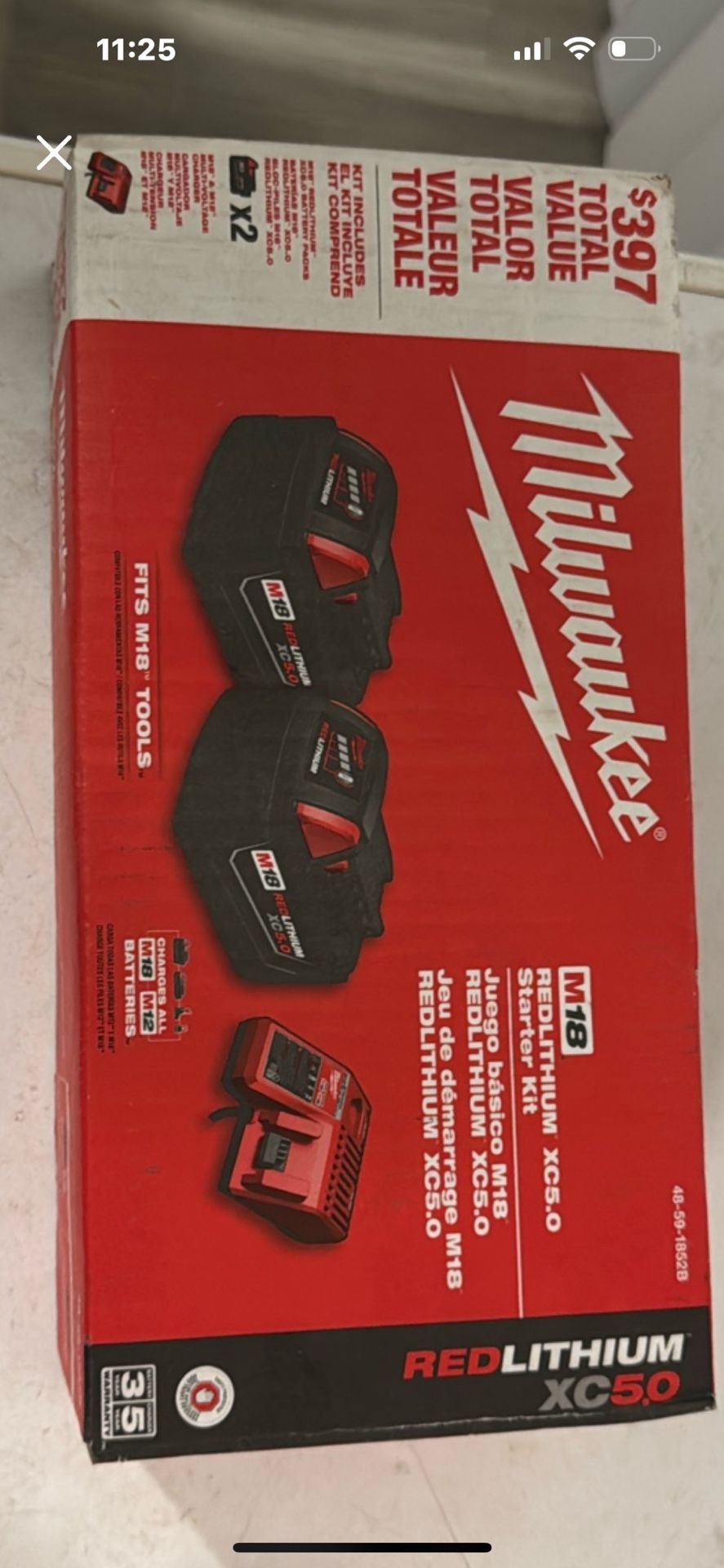 Milwaukee Red lithium XC 5.0 Batteries And Charger