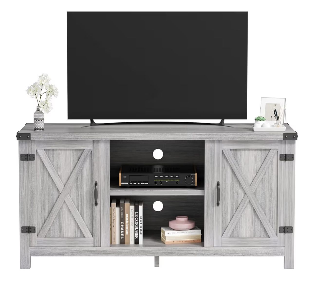 GREY WOOD TV STAND