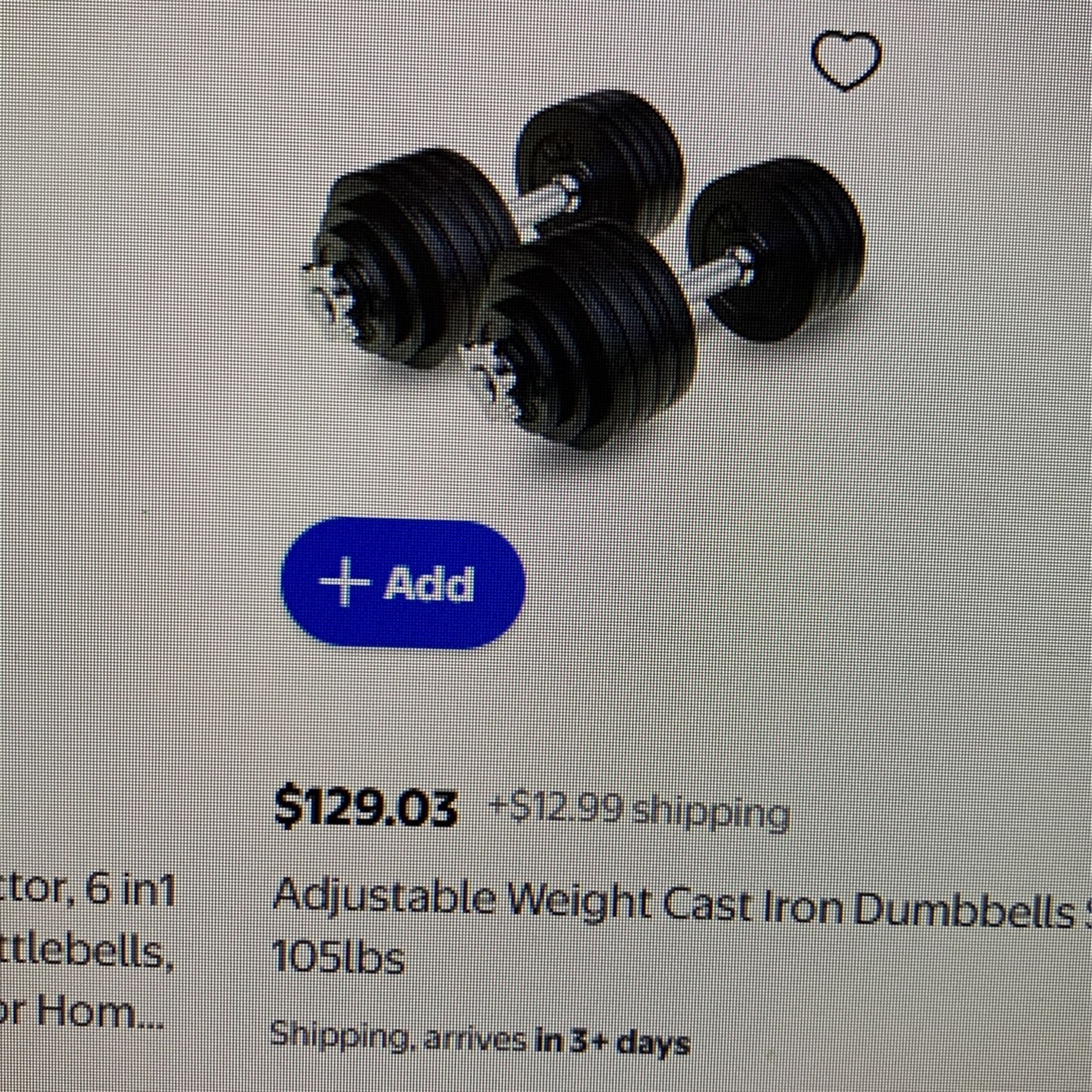 Pair Of Adjustable Dumbbells New, Best Offer
