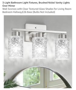 3-Light Brushed Nickel Vanity Light Fixture