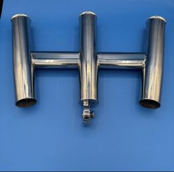 Amarine-made 3 Tube Silver Highly Polished Stainless Steel Trident Outrigger - NEW