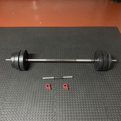 Standard Barbell, Dumbell with Vinyl Weights plus Collars